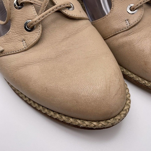 Stuart Weitzman Women’s Size 10 Tan almond Lace Up Leather Loafers Oxfords - Picture 5 of 16
